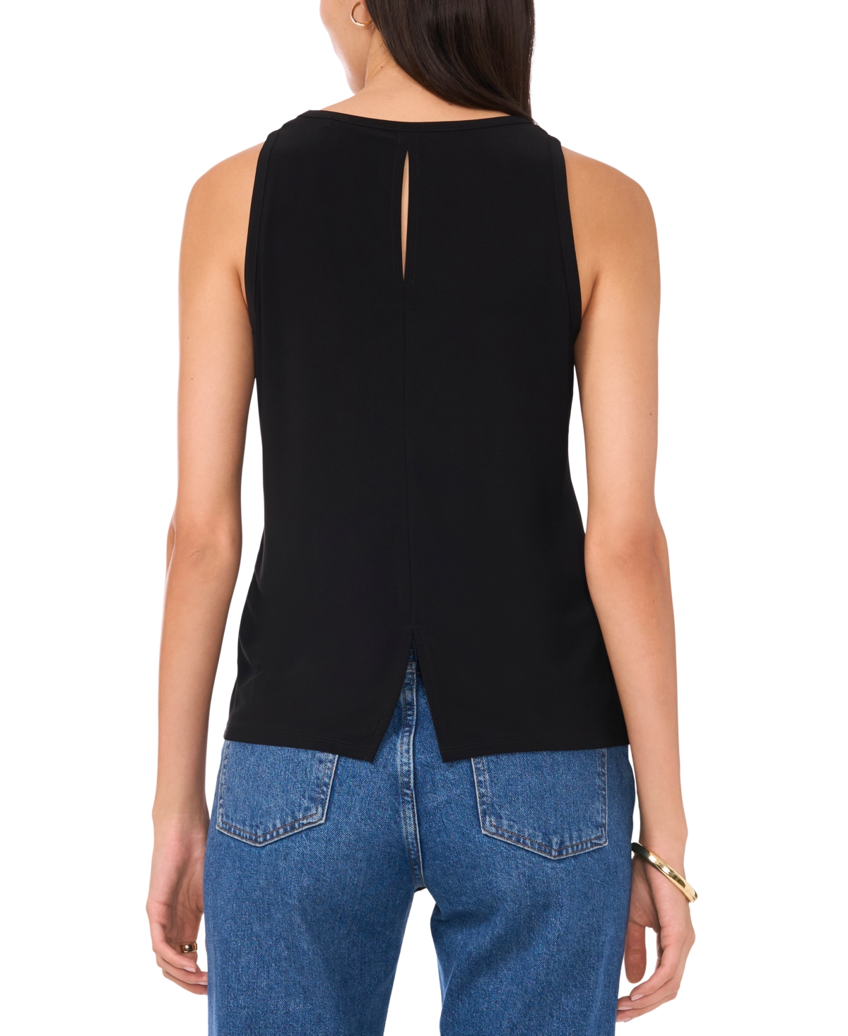 VINCE CAMUTO WOMEN'S V-NECK KEYHOLE SLEEVELESS TOP 