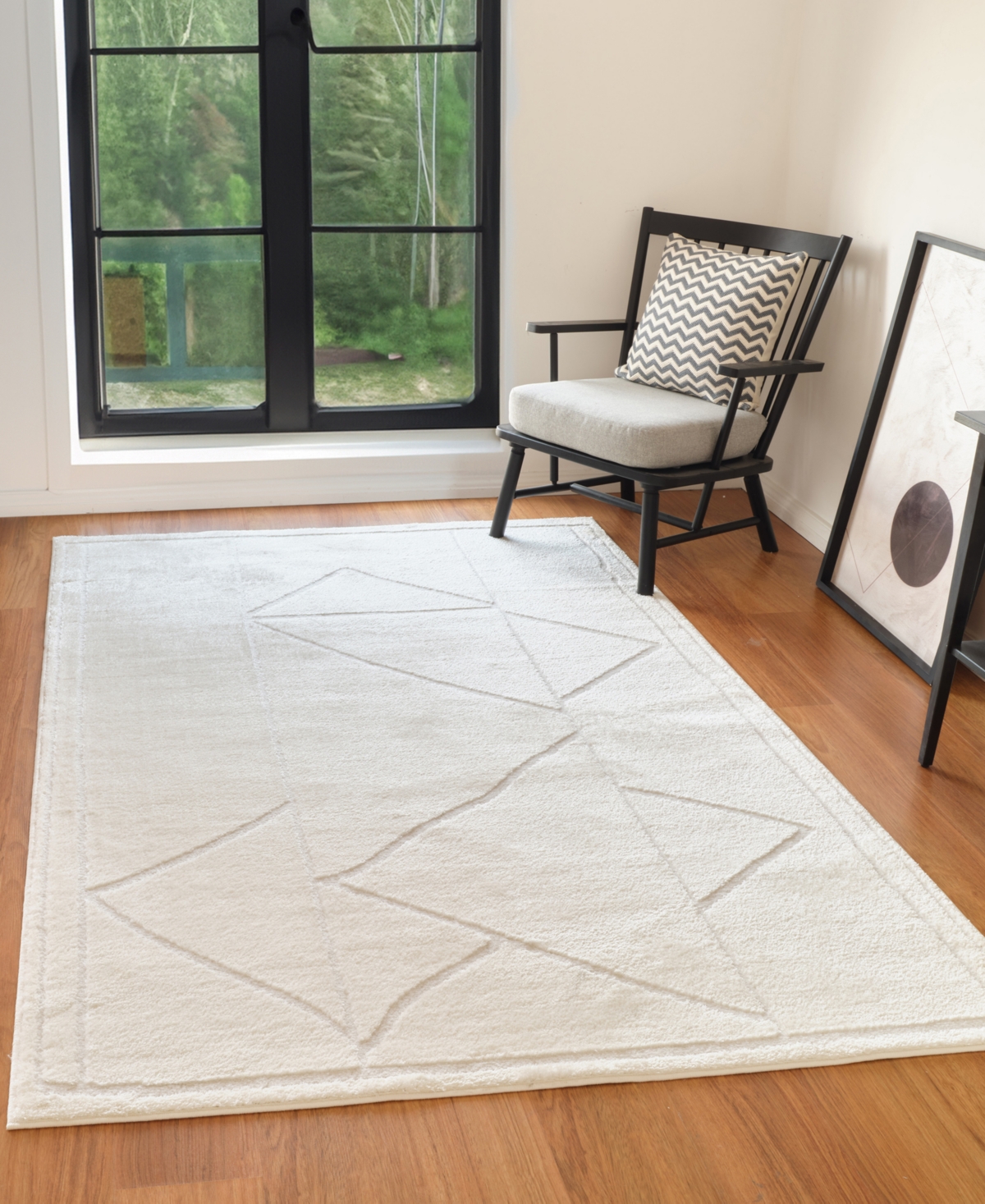 Amer Rugs Monotone Mnt8 2'6"x10' Runner Area Rug In Ivory