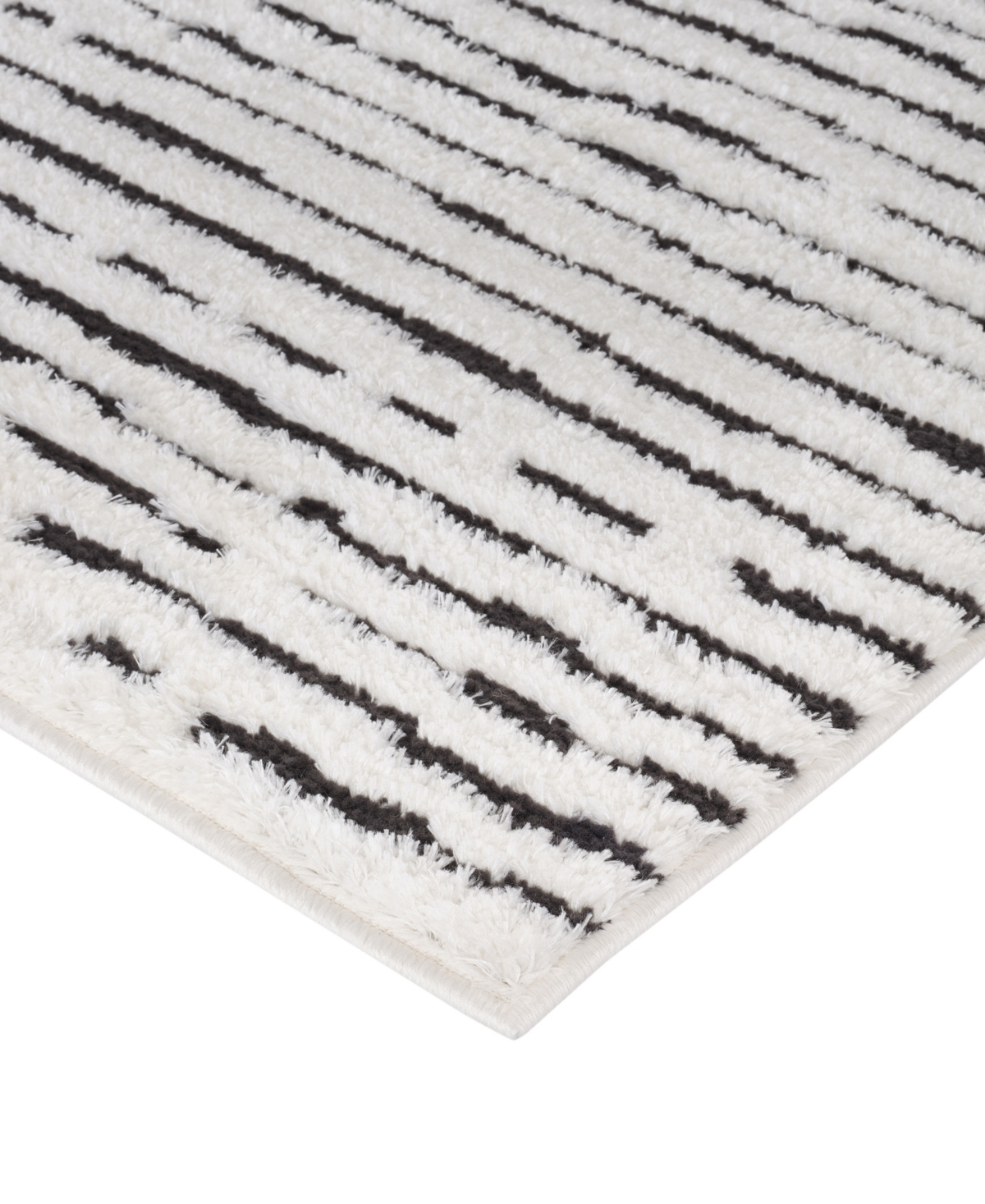 Amer Rugs Monotone Mnt2 2'6"x10' Runner Area Rug In White