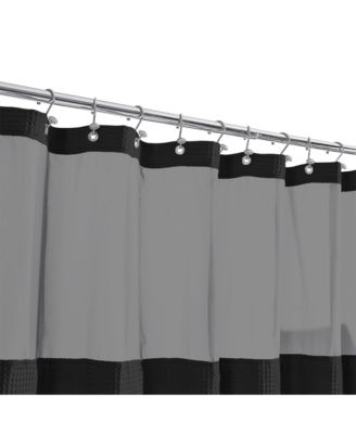 Cotton Blend Soft Waffle Weave Shower Curtain with Snap in Liner