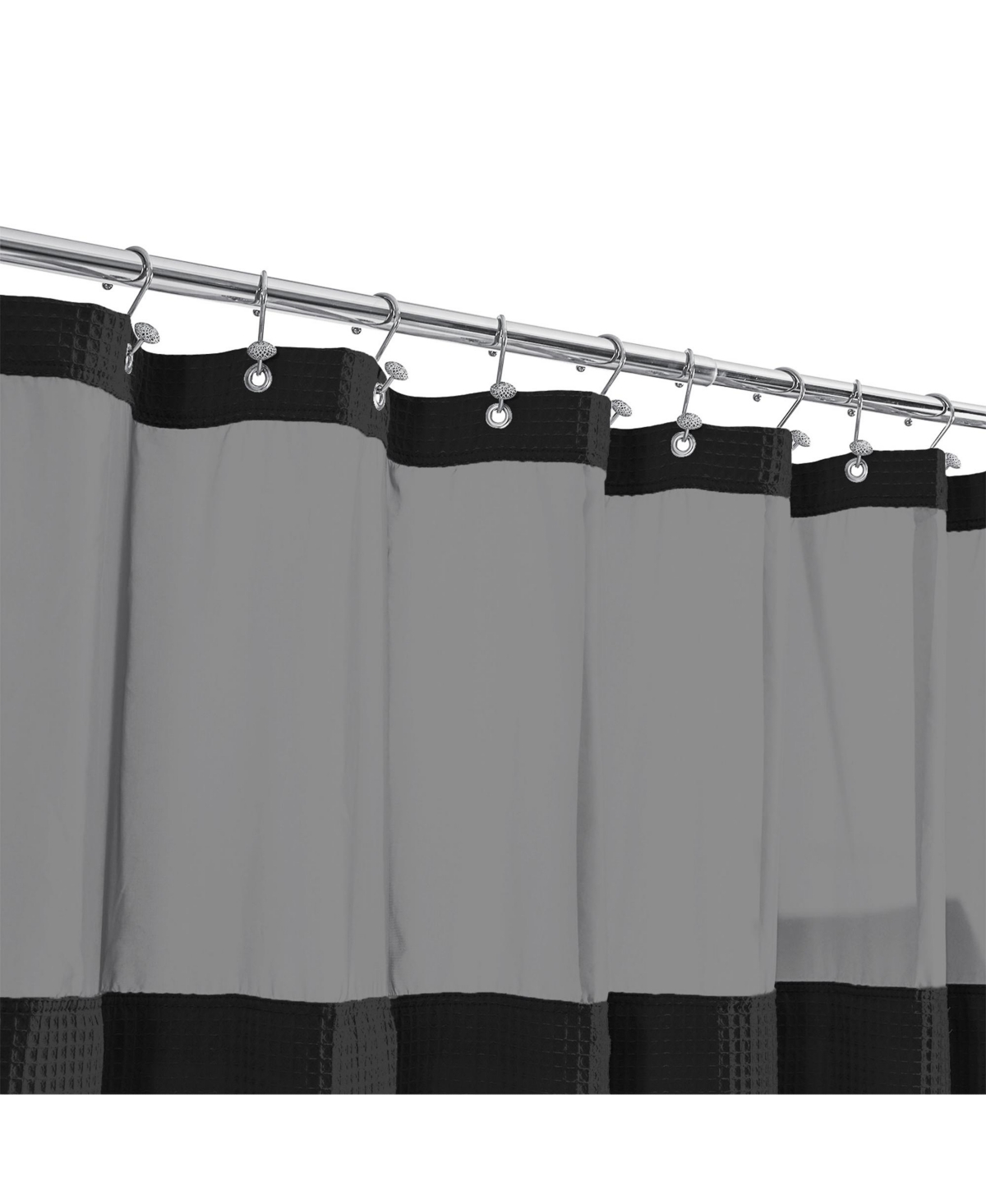Awesome Home Cotton Blend Soft Waffle Weave Shower Curtain with Snap in Liner, 72