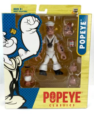 Boss Fight Studio in White Sailor Suit Popeye Classics Wave 2 Collectible Action Figure – Highly Articulated Figurine with Accessories Including Spinach, Oil Can, and Alternate Head - 1:12