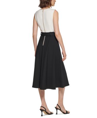 Women's Belted A-Line Dress