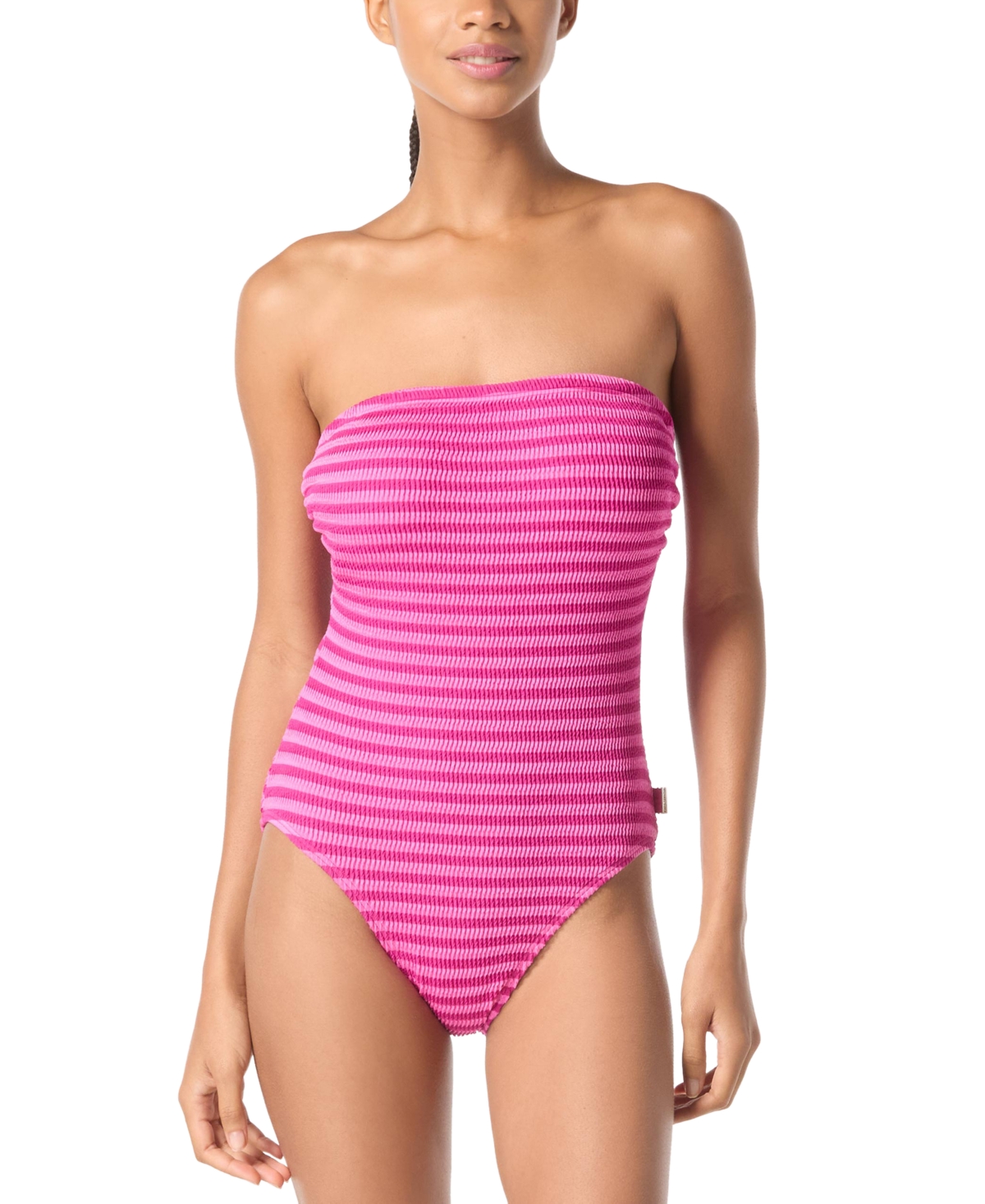Michael Michael Kors Women's Bandeau One-Piece Swimsuit - Bright Wild Berry