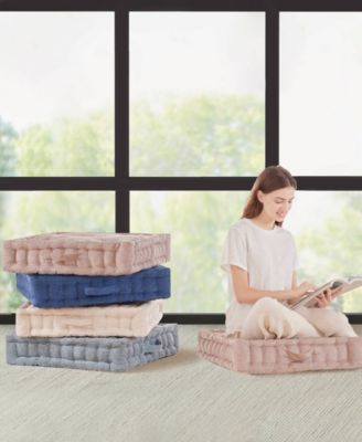 Azza Chenille Square Floor Pillow Cushion, 24" x 24"