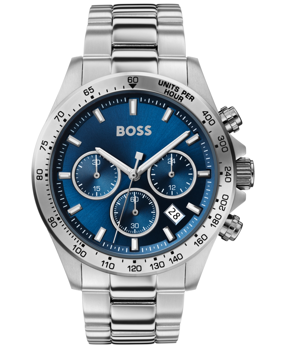 Men's Chronograph Hero Stainless Steel Bracelet Watch 43mm - Silver
