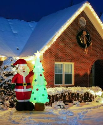 7 ft. Outdoor Santa and Tree Lit Inflatable