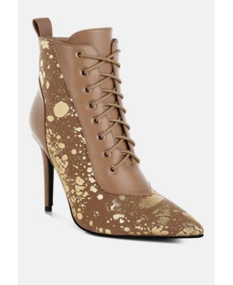 Womens Fat Cat Abstract Pattern Lace-Up Ankle Boots