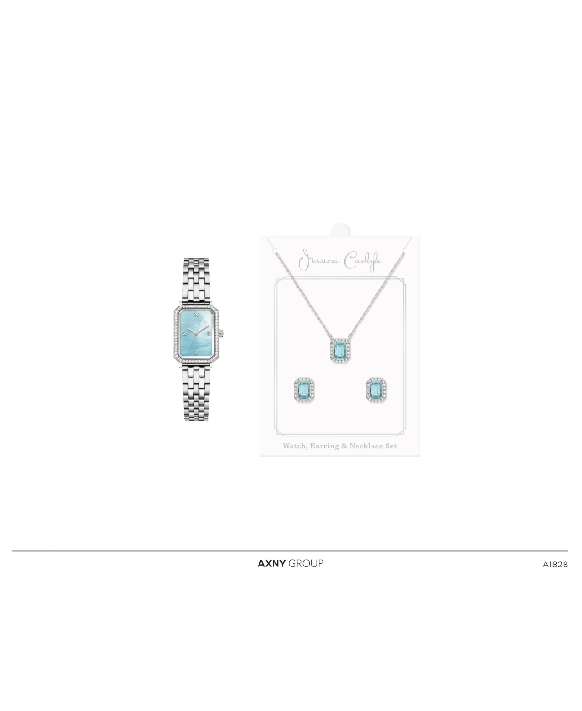 Women's Quartz Silver-Tone Alloy Watch 21mm Gift Set - Shiny Silver, Turquoise Mother of Pearl