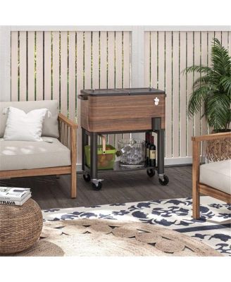 Outdoor Party Cooler Cart – Mobile Beverage Station for Backyard Gatherings