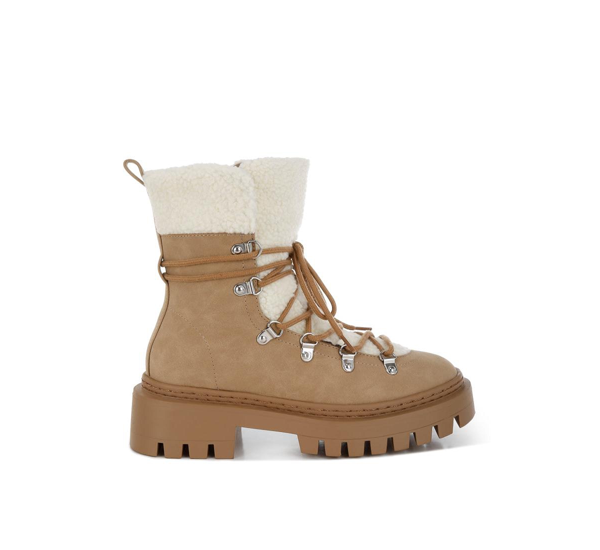 London Rag Omul Fleece & Faux Leather Boots