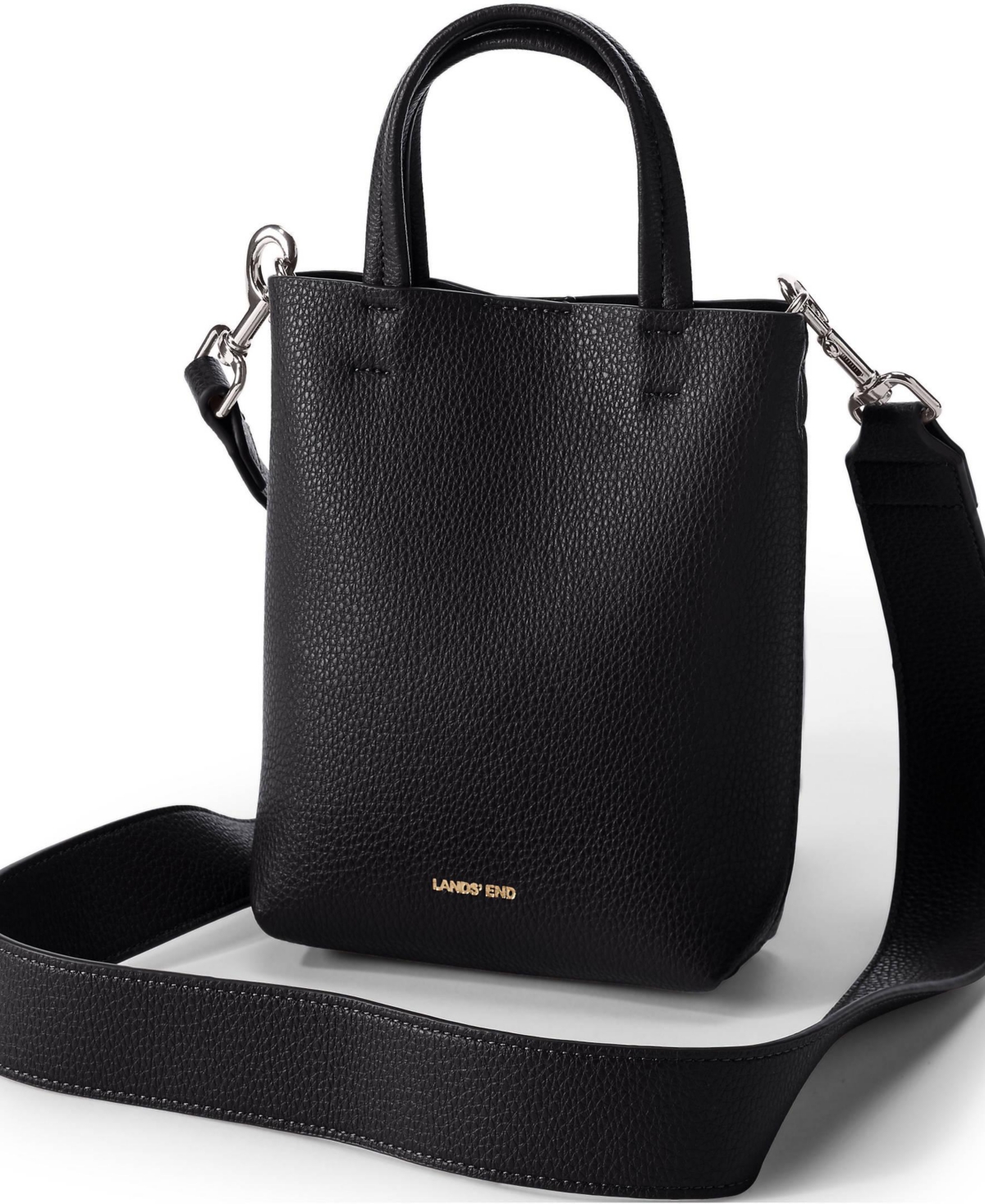 Women's Faux Leather Crossbody Bag - Dark caramel