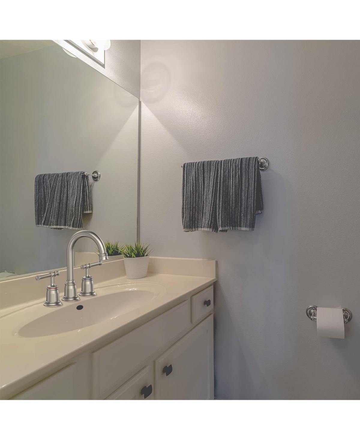 gaomon Classical 8 inch Bathroom Faucet, Bathroom faucets for Sink 3 Holes, Brushed Nickel 2 Packs