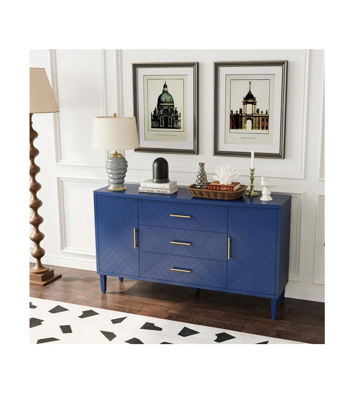 gaomon Wood Dressers & Chests Of Drawers, Drawer Dresser For Bedroom, Storage Dresser With Carved Effect, Vanity Desk Chest Of Drawers, Mid-Century Wo