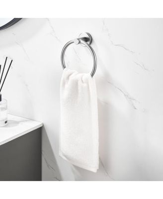 Towel Ring Golden Gold, Bath Hand Towel Ring Thicken Space Aluminum Round Towel Holder for Bathroom