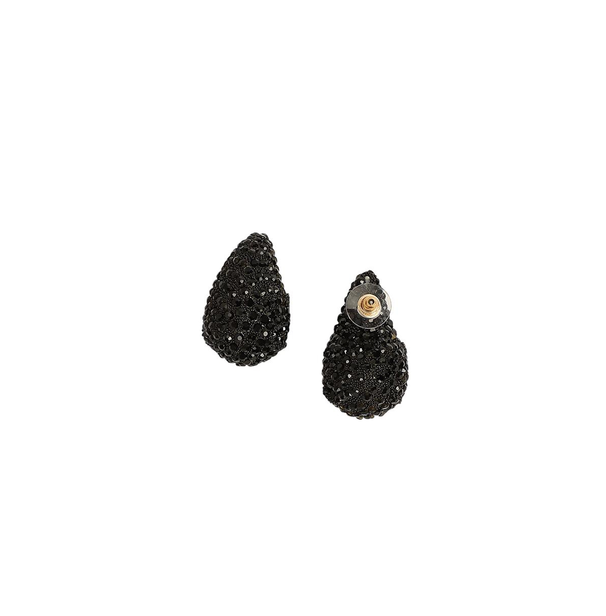 Sohi Women's The Medium Cristal Teardrop Stud Earrings In Black