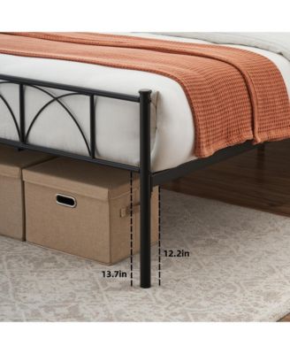 Metal Bed Frame KING Black, Sturdy Modern Stylish Iron Twin Bed Frame with Headboard and Footboard