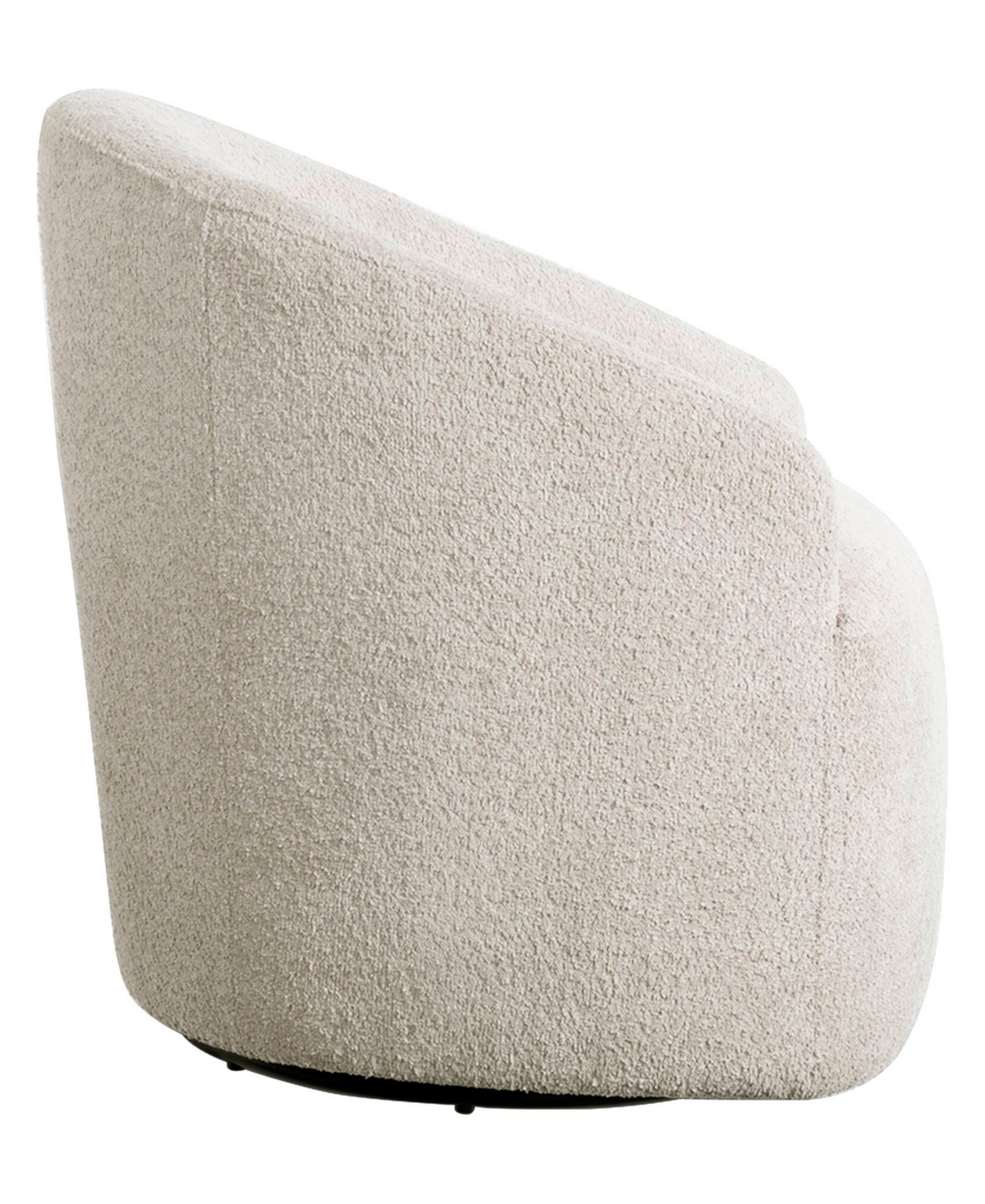 Ink+ivy 30" Wood Bonn Wide Upholstered 360 Degree Swivel Chair In Cream