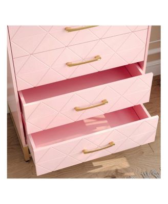 1 Pc Wood Dresser 4 Drawers Metal Handles Sturdy Frame Modern Bedroom Furniture Chest of Drawers