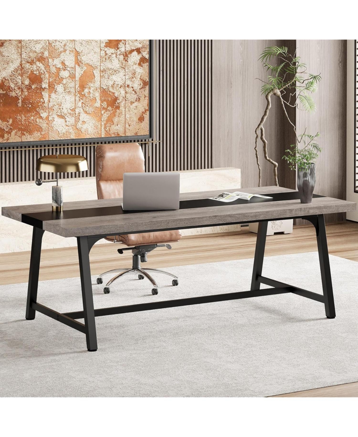 Tribesigns Executive Desk, Large Office Computer Desk, [Spacious Work Area] Modern Simple Workstation Writing Table Study Desk for Home Office - G