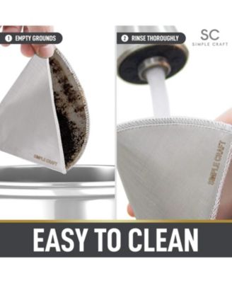 Reusable Pour Over Coffee Filter - Stainless Steel Fine Mesh Coffee Filter (Filter #1)