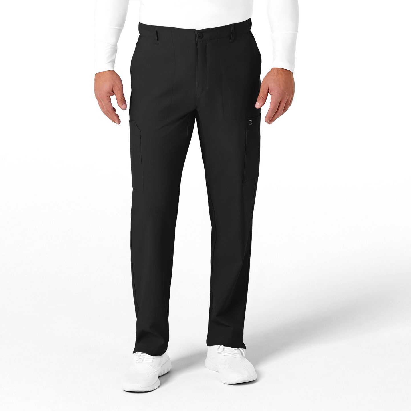 Мужские брюки Wink W123 Flat Front Cargo Scrub Pant Regular, цвет: Чёрный — фото 1