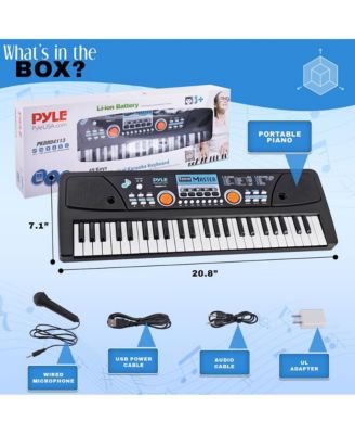 49-Key Digital Karaoke Keyboard - Portable Electronic Piano with Rechargeable Battery & Microphone (PKBRD4113