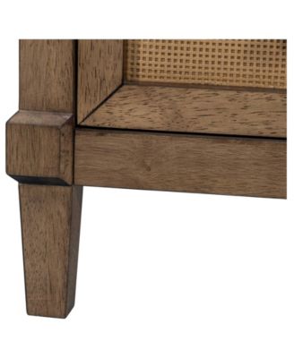 22" Wood Salina Wide Woven Cane Nightstand