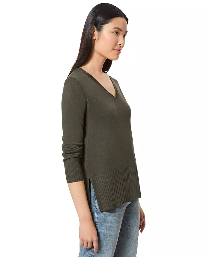 Women's V-Neck Wide-Hem Wide-Cuff Sweater - thumbnail 9