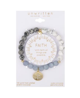 Multi Color Matte Stone Cross Stretch Bracelet