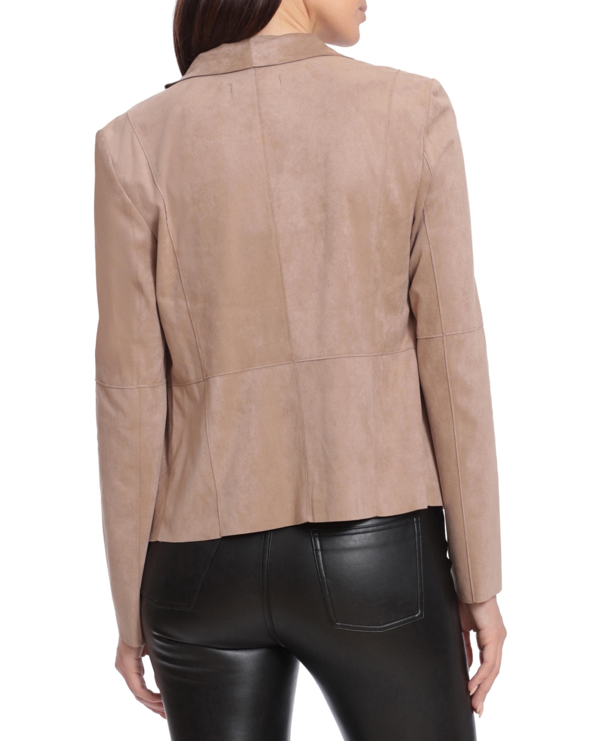 Bagatelle Collection Women's Faux Suede Drape Jacket