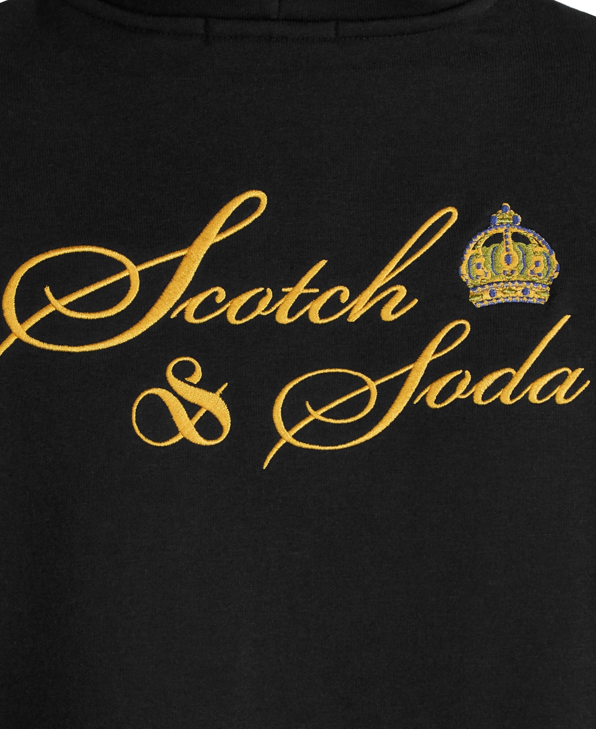 Scotch & Soda Big Boys Graphic Fleece Zip Up Hoodie In Black