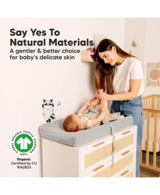 2pk Soothe Changing Pad Covers for Girl, Boy, Soft Cotton Contoured Diaper Changing Table Pad Covers