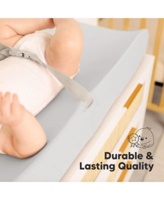 2pk Soothe Changing Pad Covers for Girl, Boy, Soft Cotton Contoured Diaper Changing Table Pad Covers