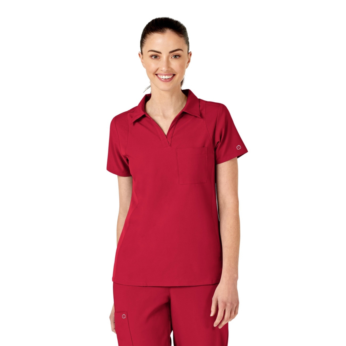 Wink Plus Size W123 Collar Scrub Top