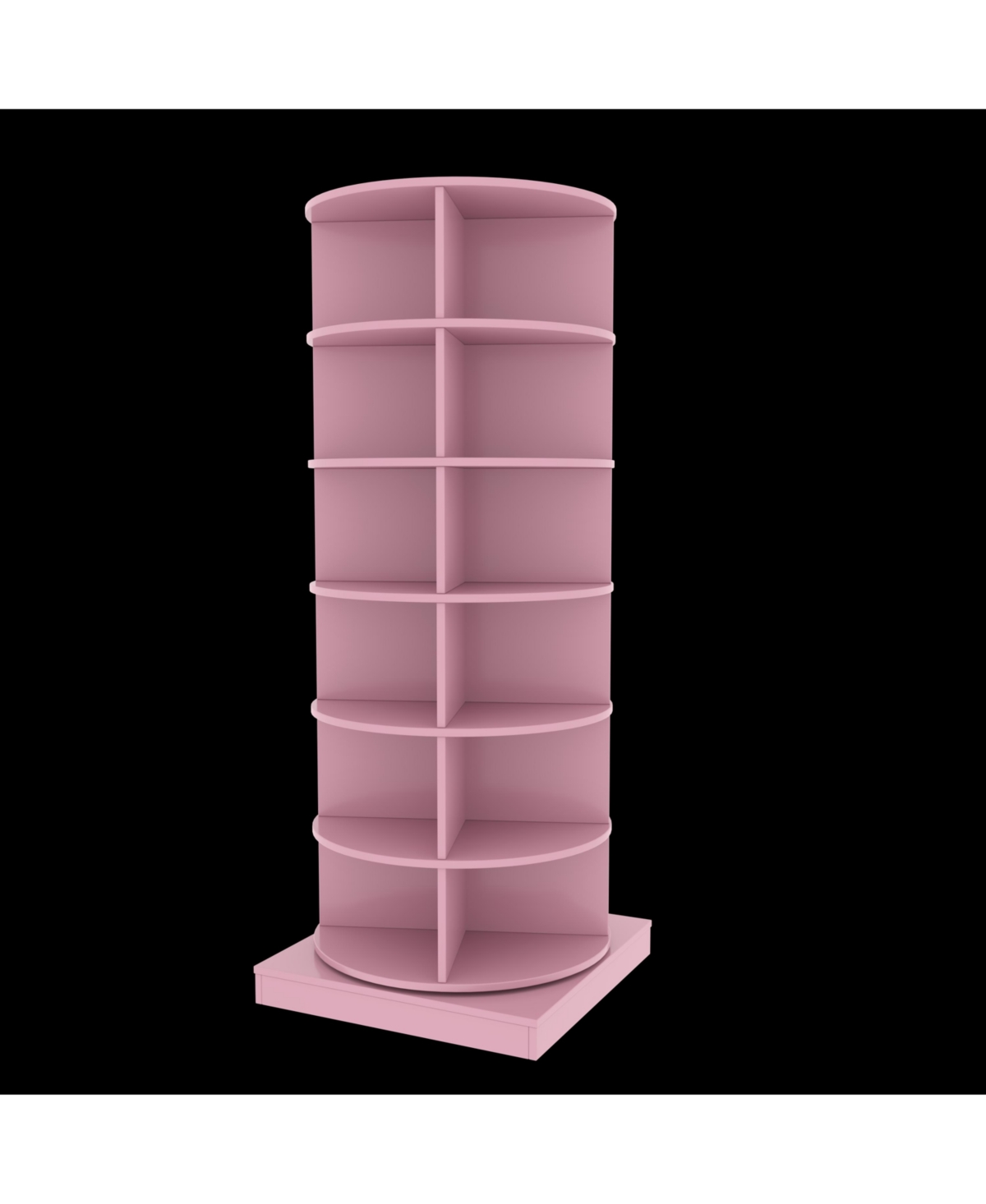 Slickblue360° Rotating Shoe Cabinet with 6 Layers - Space-Saving Shoe Storage - Pink