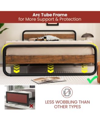 Queen Size Arc Platform Bed with Headboard and Footboard