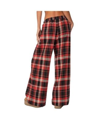 Women's Lounge Around Plaid Wide Leg Pants
