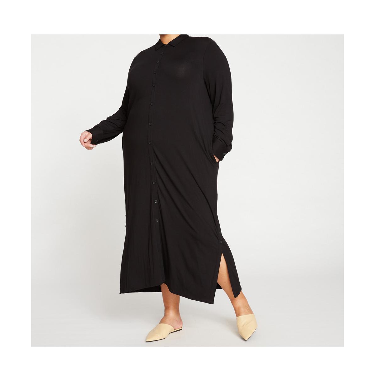UNIVERSAL STANDARD PLUS SIZE SALLY LIQUID JERSEY SHIRT DRESS 