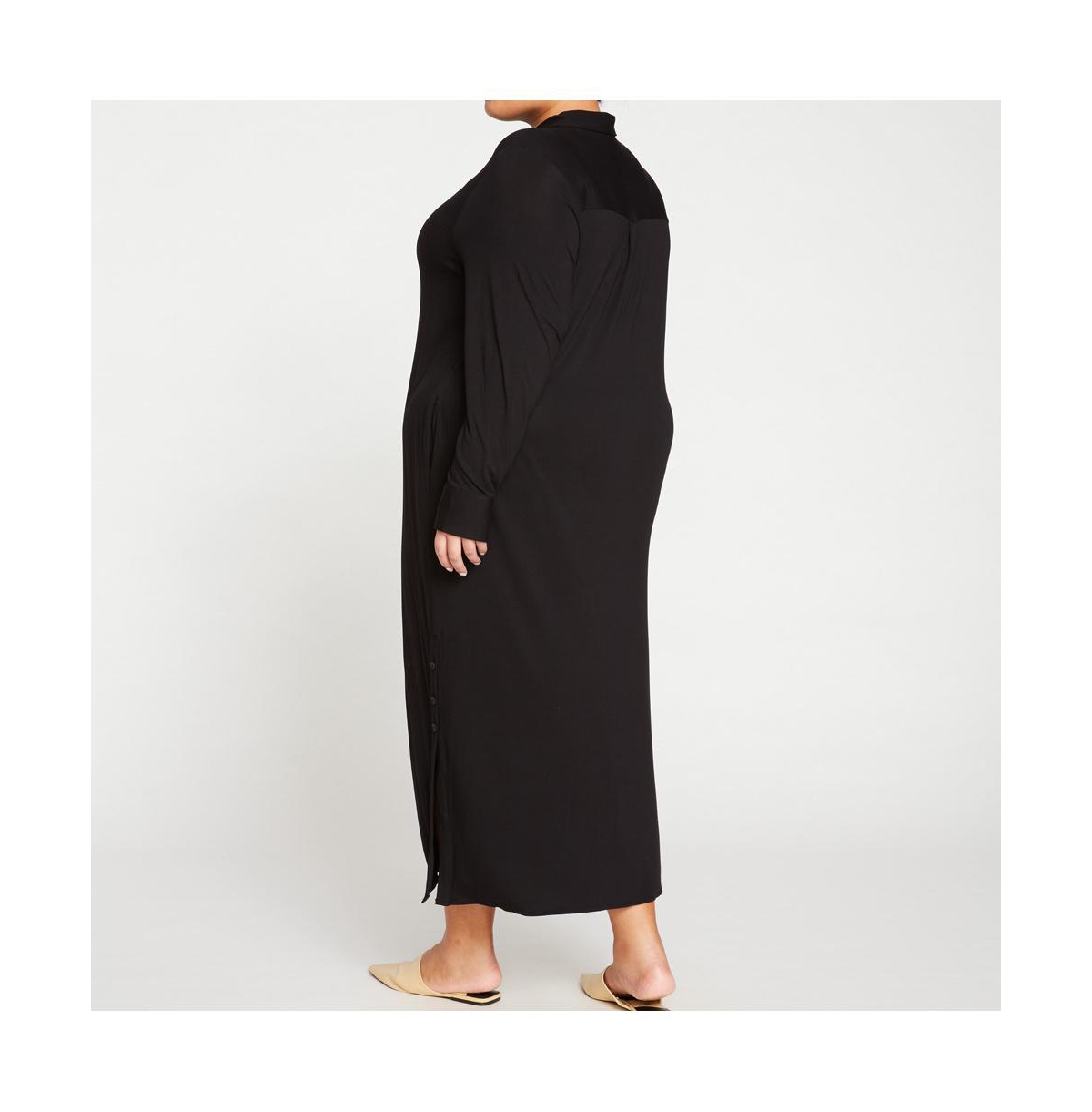 UNIVERSAL STANDARD PLUS SIZE SALLY LIQUID JERSEY SHIRT DRESS 