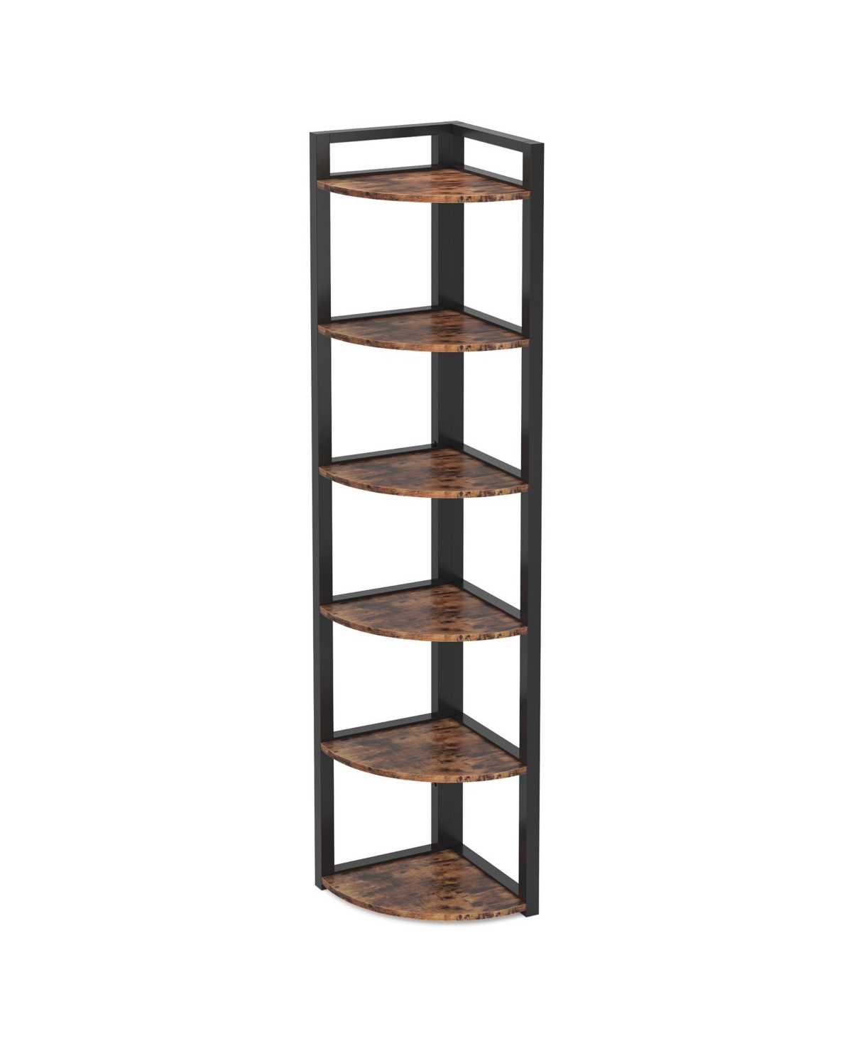 Tribesigns 70.9 Inch Tall Corner Bookshelf Bookcase Rustic Corner Shelving Unit Storage Rack,6 Tier Corner Shelf