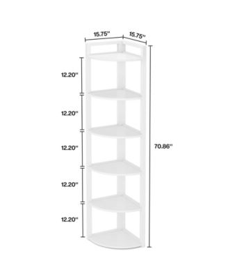 70.9 Inch Tall Corner Bookshelf Small Bookcase Rustic Corner Shelving Unit Storage Rack,6 Tier Corner Shelf