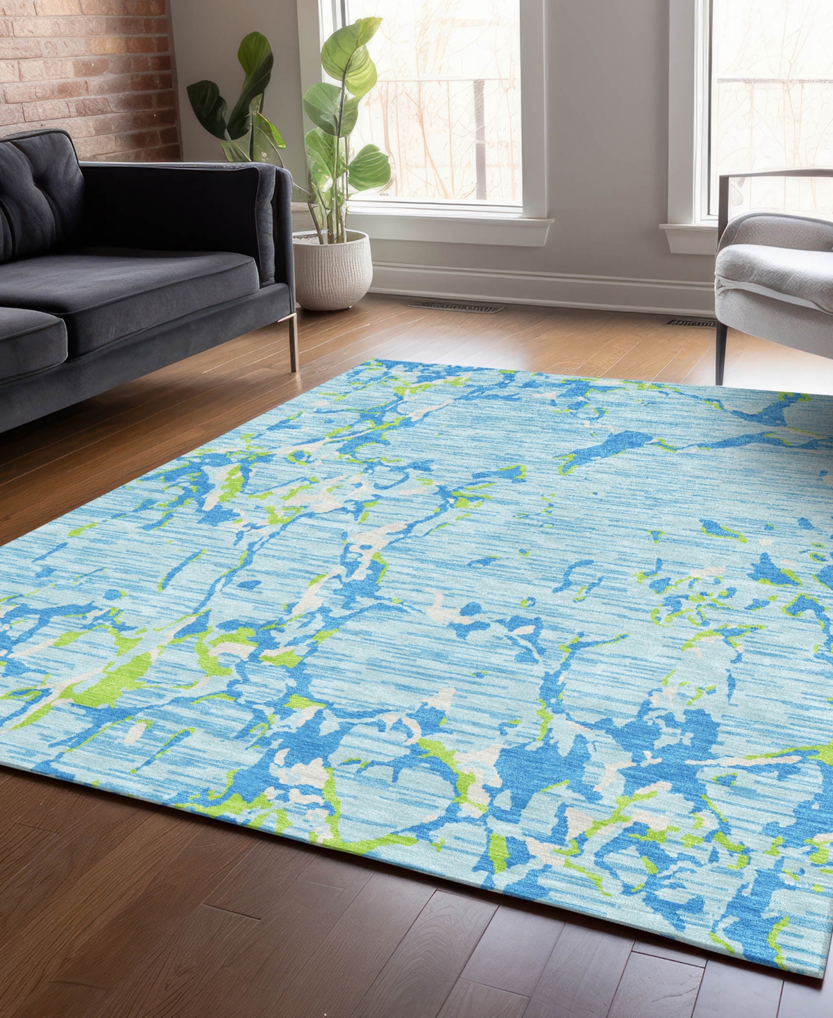 Addison Chantille Machine Washable Acn1046 8'x10' Area Rug In Mist