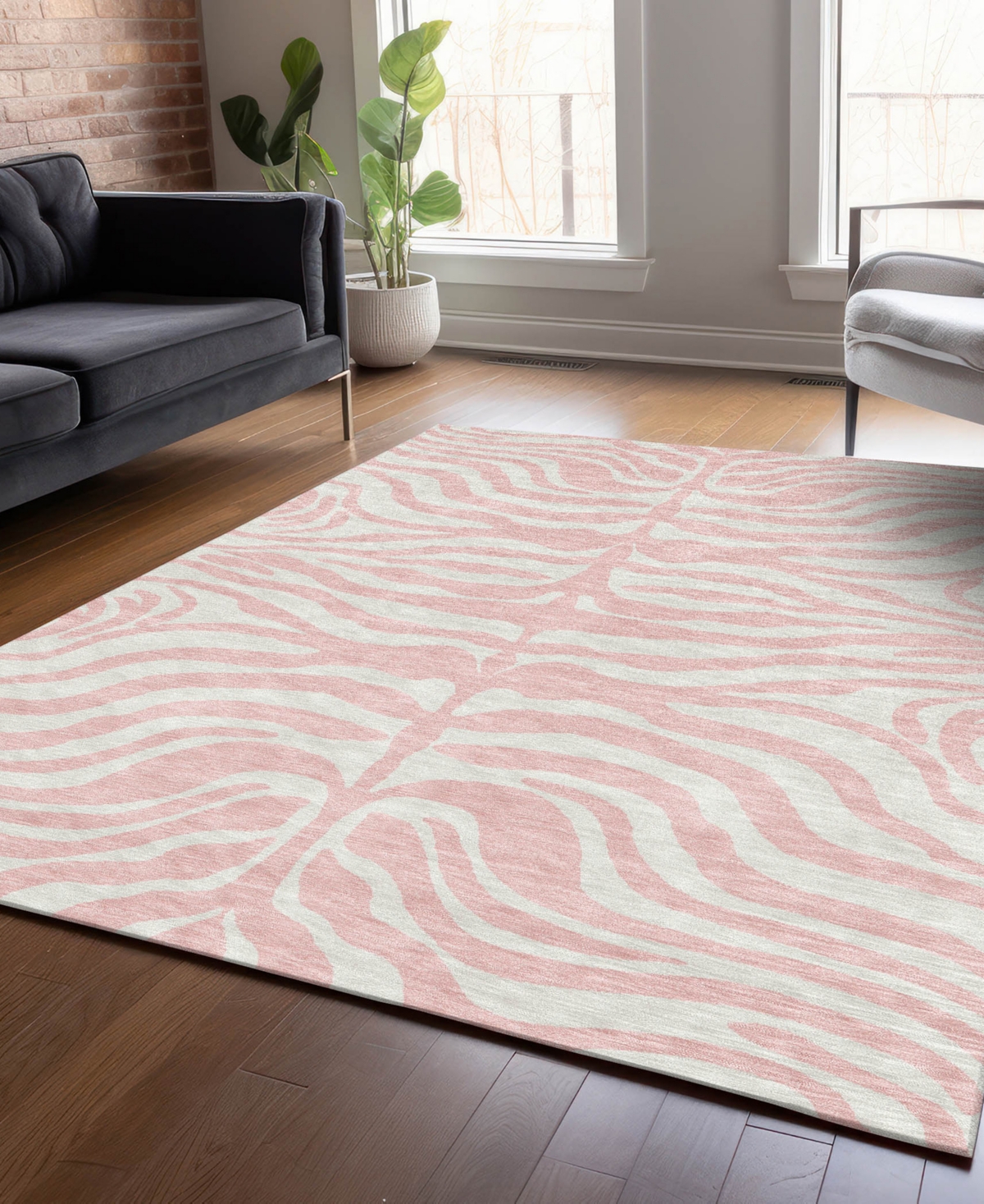 Addison Chantille Machine Washable Acn1042 8'x10' Area Rug In Pink