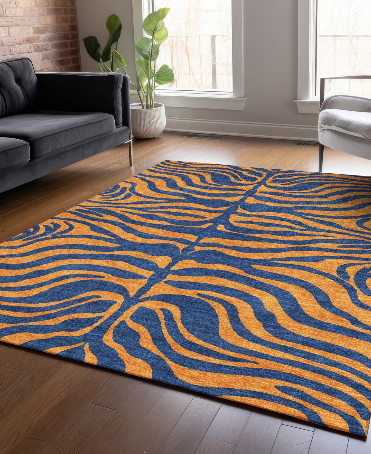 Addison Chantille Machine Washable Acn1043 8'x10' Area Rug In Navy