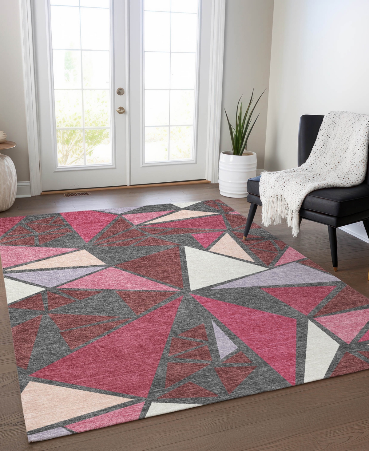 Addison Chantille Machine Washable Acn1039 5'x7'6" Area Rug In Burgundy