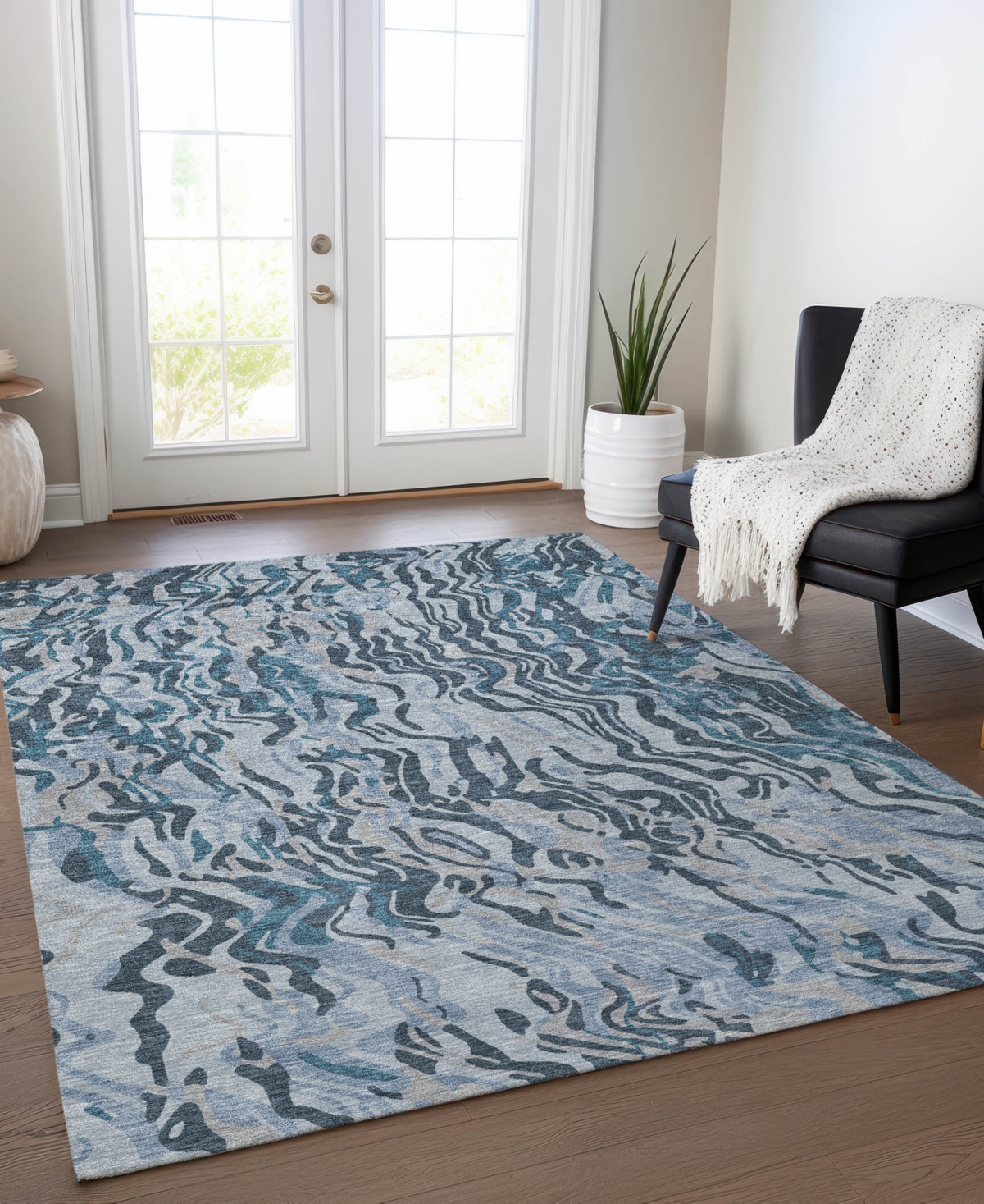 Addison Chantille Machine Washable Acn1038 5'x7'6" Area Rug In Mist