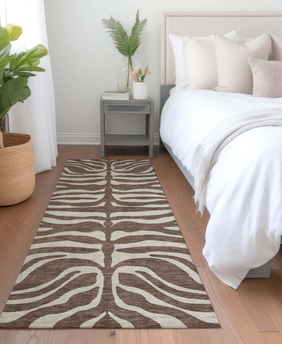 Addison Chantille Machine Washable Acn1042 2'3"x7'6" Runner Area Rug In Brown