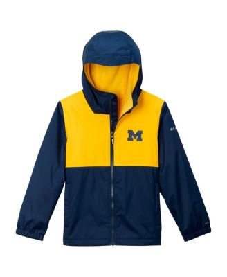 Big Boys and Girls Navy Michigan Wolverines Rainy Fields Lined Omni-Tech Full-Zip Hoodie Jacket
