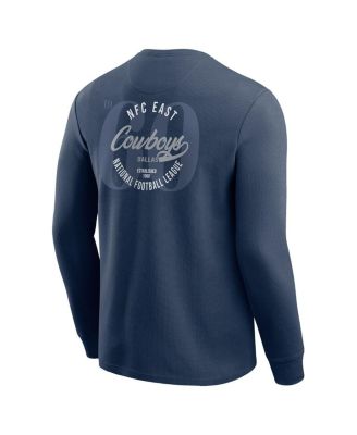 Men's Navy Dallas Cowboys Washed Waffle-Knit Long Sleeve T-Shirt